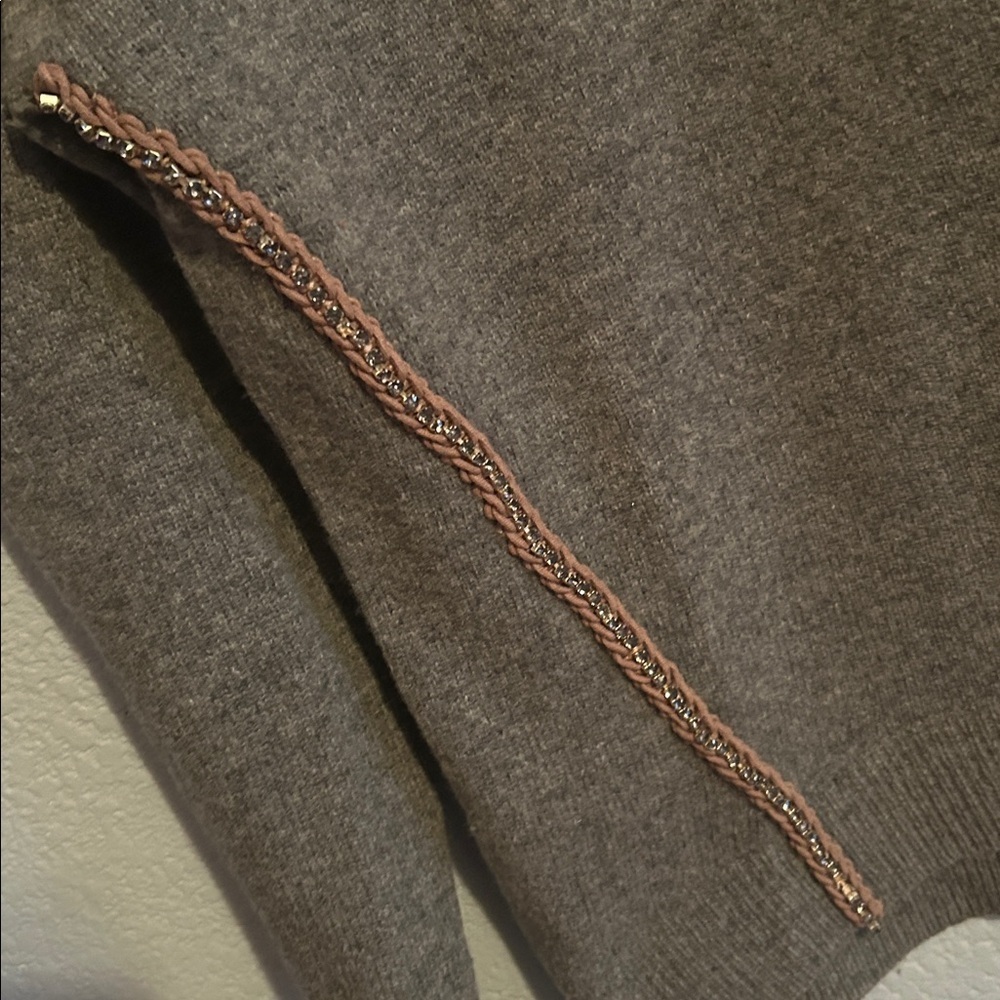 J. Crew Grey Sweater with Bronze Details - Picture 2 of 6